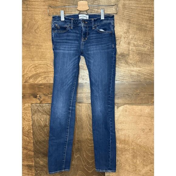Abercrombie Kids Girls Dark Wash Denim Jeans Size 14 - Picture 1 of 5